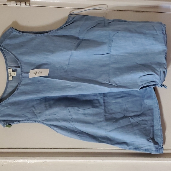Style & Co Chambray top - Picture 1 of 3